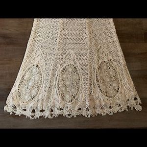 Free People crocheted long slim skirt